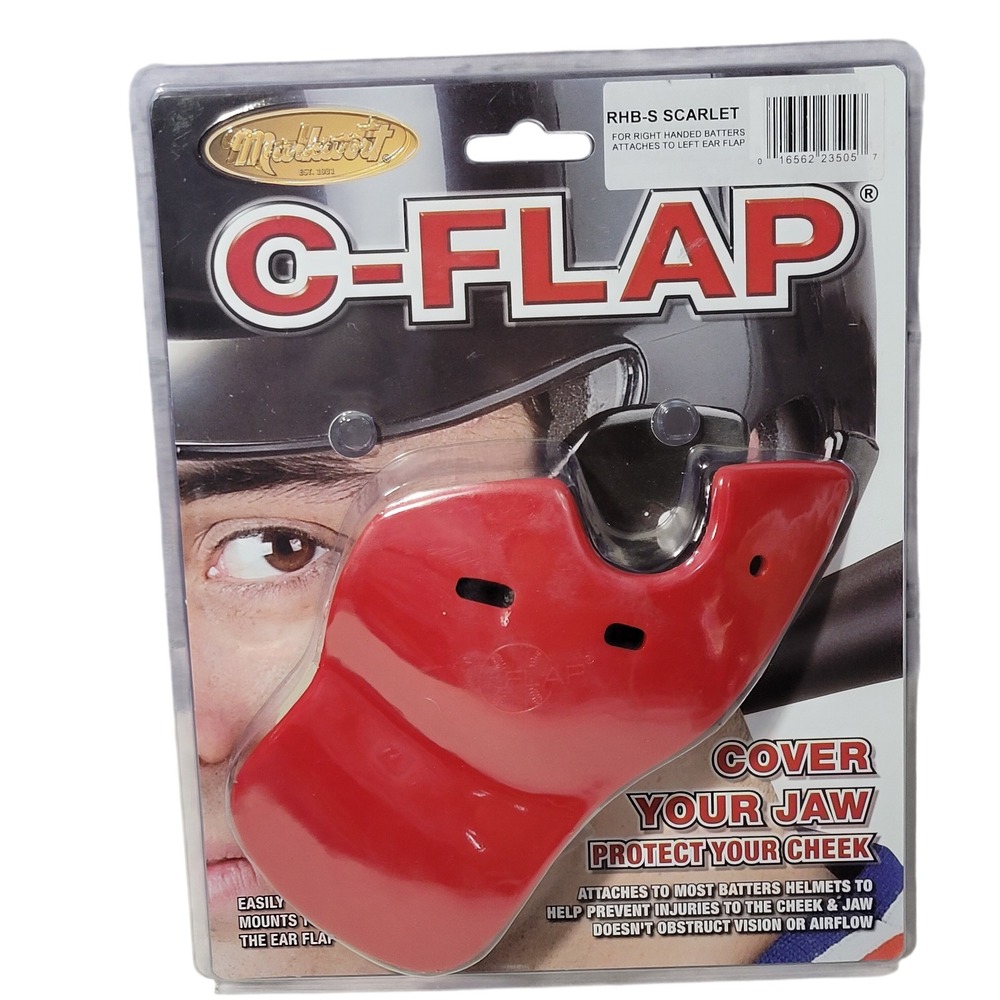 Markwort C-Flap Batting Helmet Face Guard Jaw Cheek Protect Right Handed Batter